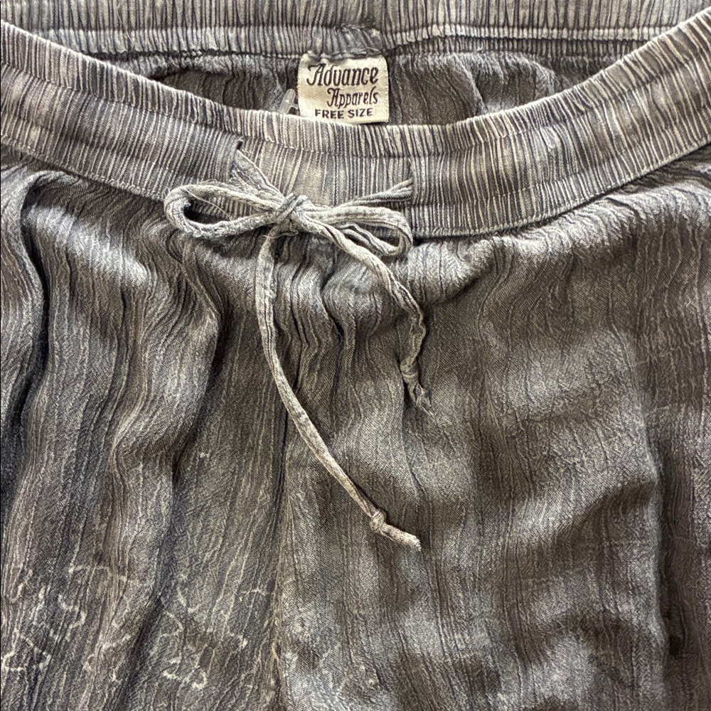 Advance Apparels Charcoal Crinkled Drawstring Waist Pants